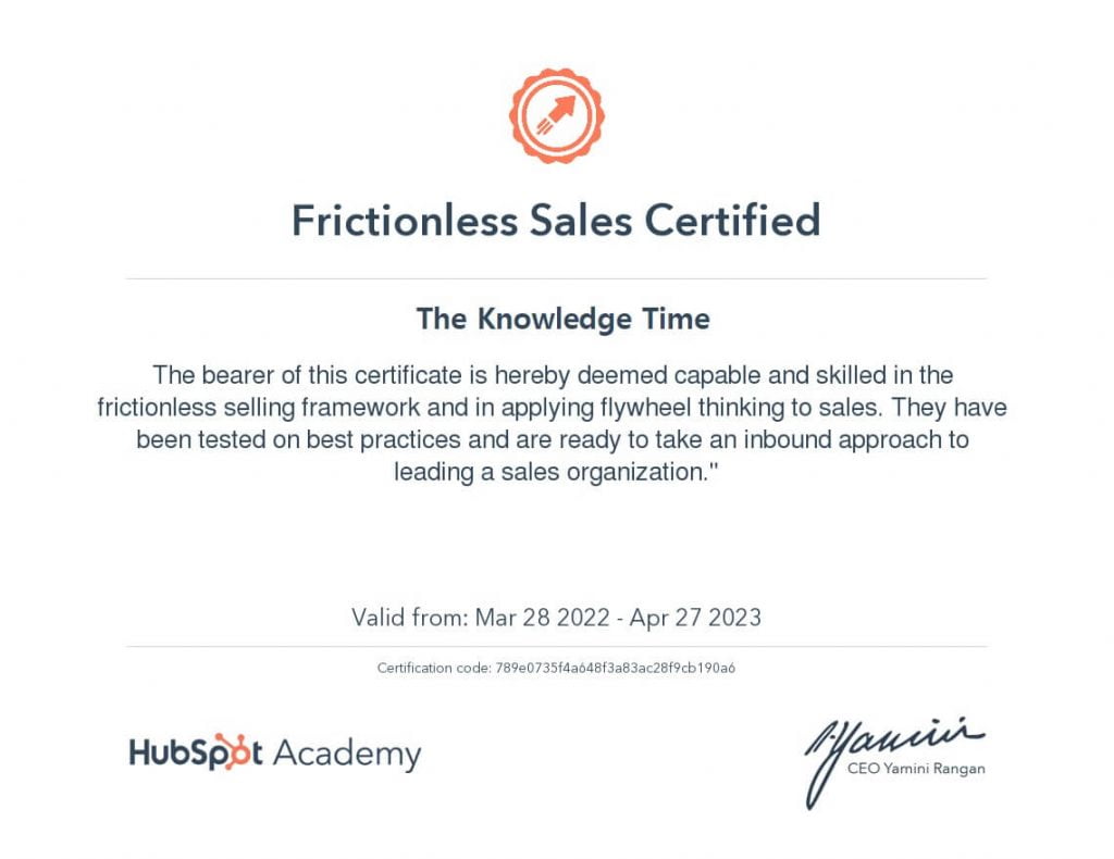 Frictionless Sales Certification answers