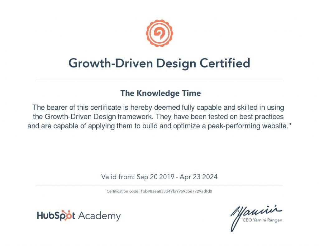 Growth-Driven Design Certification Answers
