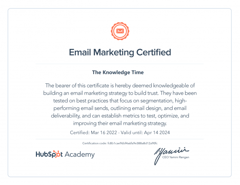 hubspot email marketing certification answers 2023