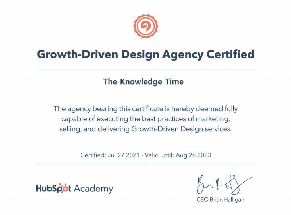 HubSpot Growth-Driven Design Agency Certification Answers