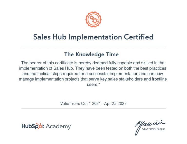 HubSpot Sales Hub Implementation Certification Answers 2024 [Updated]