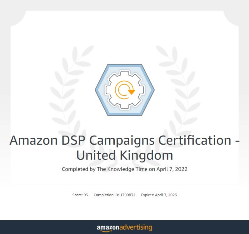 Amazon DSP Certification Assessment - United Kingdom