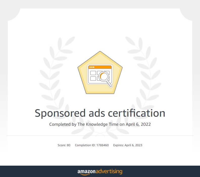 Amazon Sponsored ads certification