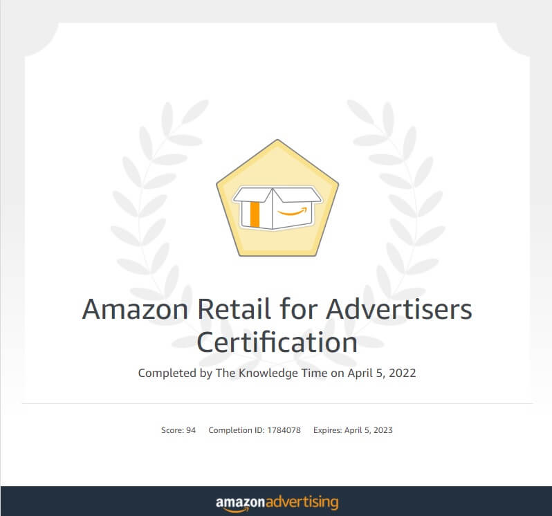 Amazon retail for advertisers Certification Exam Answers 2023 Updated