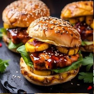 Pineapple Chicken Burgers